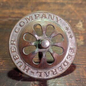 Antique Lewis Federal - Huber Company Bath Tub Drain Overflow Plate Cover